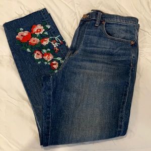 Madewell Embroidered Slim Boyjean EUC sz 28